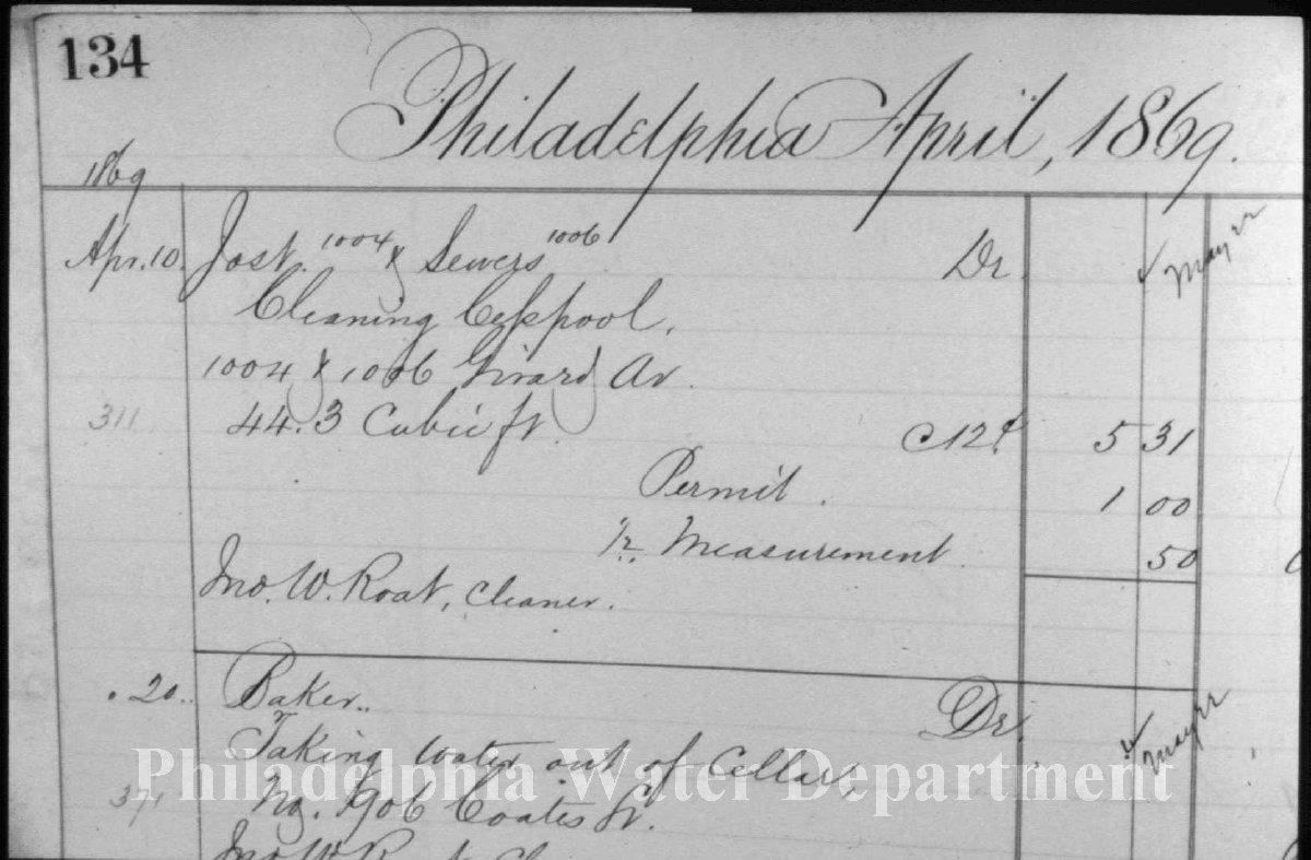 Bill for Privy Cleaning, 1869