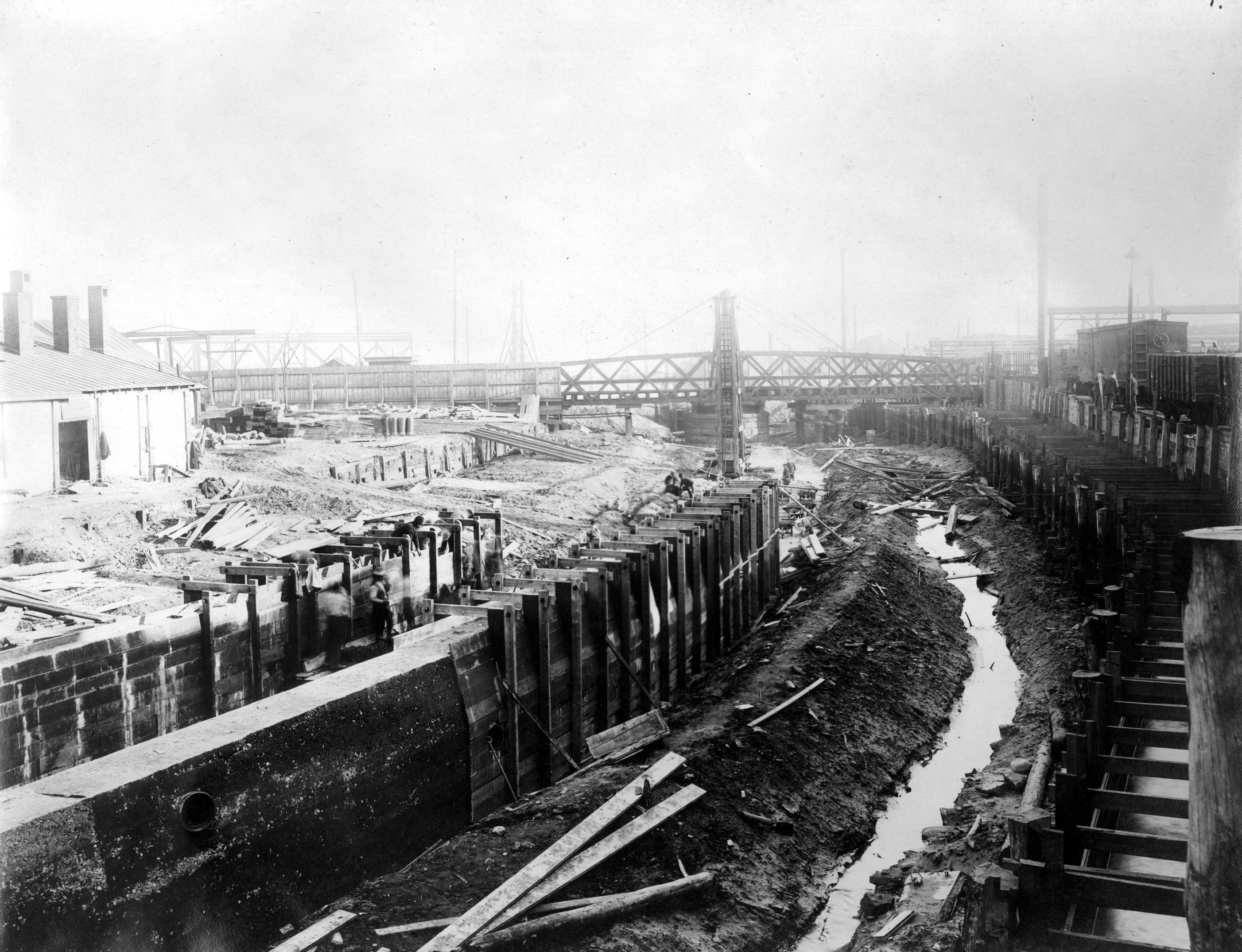Another view looking downstream toward Beach St. Bridge during Aramingo Sewer construction, March 22, 1901