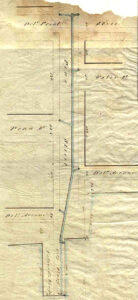 1848 Pine Street sewer plan showing an outlet into the Delaware River