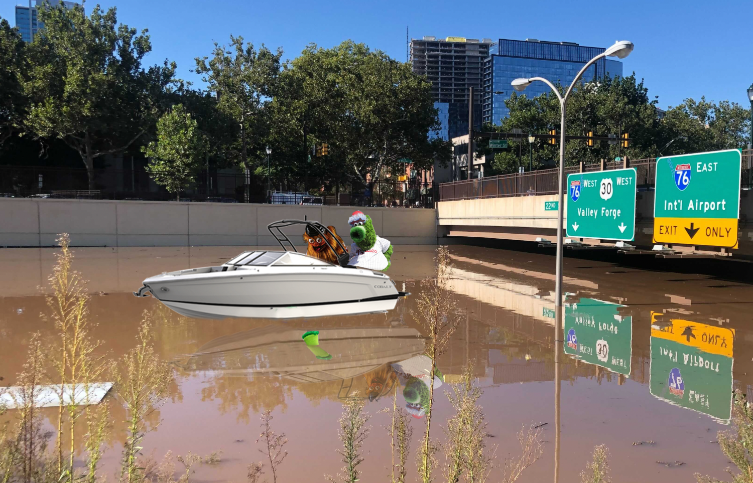 Gritty and the Phanatic in Ida’s Floodwaters