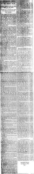 Reproduction of a long newspaper clipping showing headlines and text