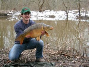 Anglers Club member Louis Cook with a 16lb mirror carp caught in Wissahickon Creek