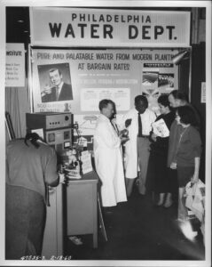 Lab tech at Philly Home Show, 1960