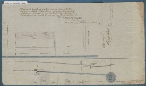 Pen and ink drawing of the proposed Delaware Seventh Street Sewer