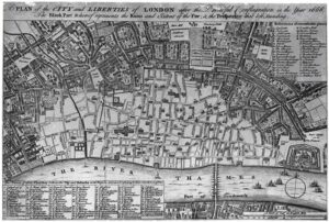 Map of London after the Great Fire of 1666 (Museum of London)