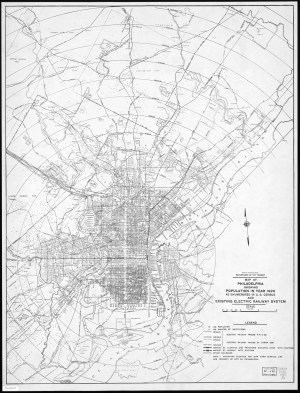 Map of Philadelphia showing Population in year 1920