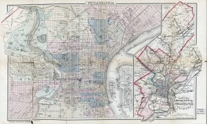 Outline Map of the County and City of Philadelphia and Vicinity (wd000516)